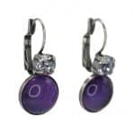 By Nell Earring Cabuchon Amethyst Crystal NBL-1116