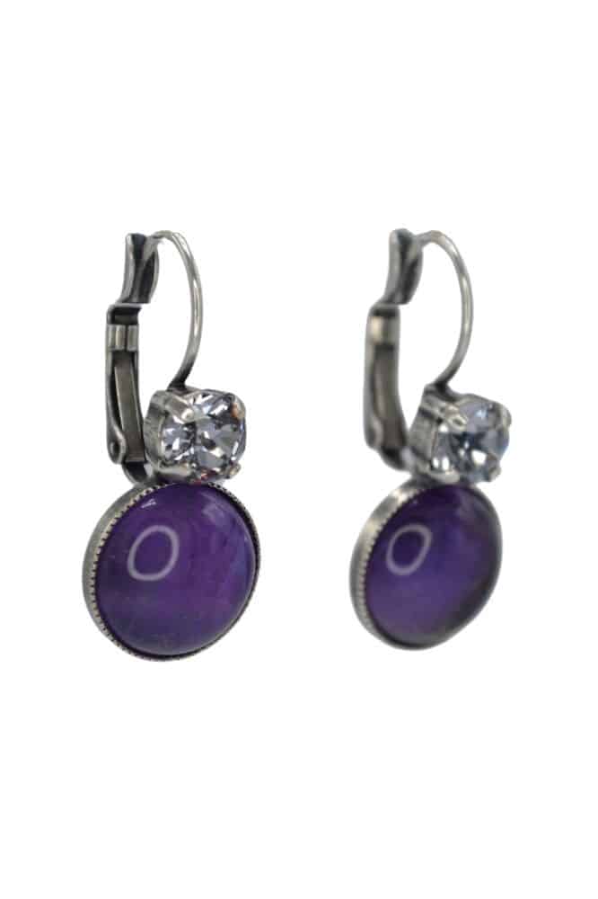 By Nell Earring Cabuchon Amethyst Crystal NBL-1116