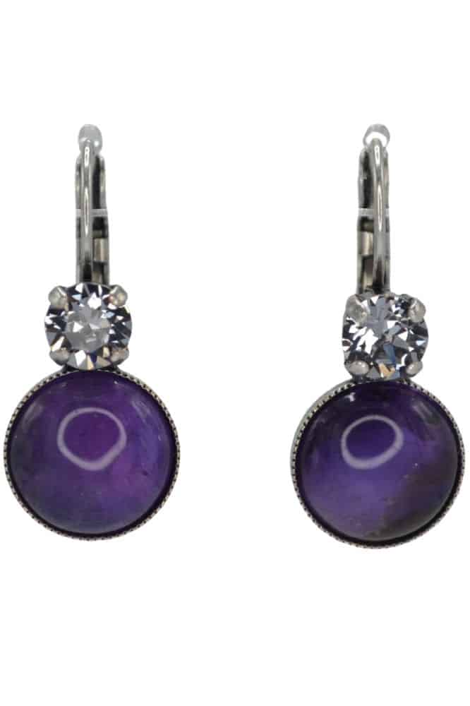 By Nell Earring Cabuchon Amethyst Purple NBL-1117
