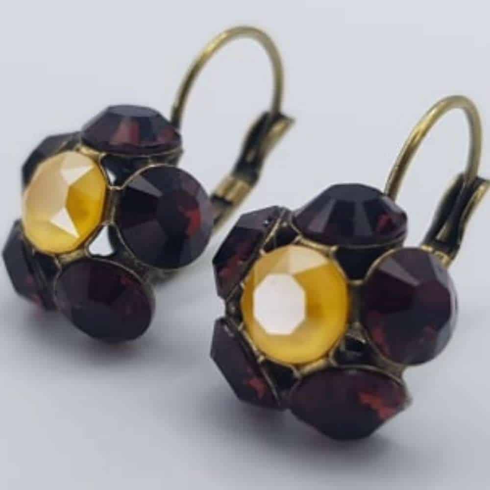 Nell by La Vie Hanging Flower Earring Swarovski NBLEB-1098