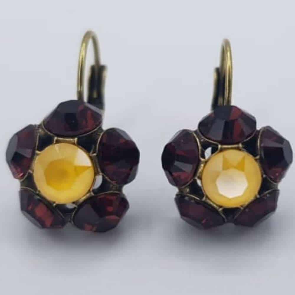 Nell by La Vie Hanging Flower Earring Swarovski NBLEB-1098