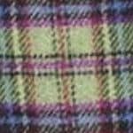 John Hanly Irish Cashmere Wool Scarf Blue Green Grey Check