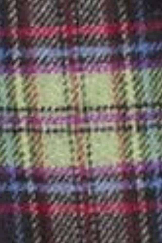 John Hanly Irish Cashmere Wool Scarf Blue Green Grey Check