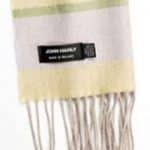 John Hanly Merino Luxury Wool Scarf Green Pink Yellow
