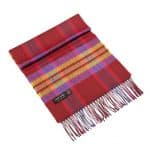 John Hanly Merino Luxury Wool Scarf Maroon Yellow