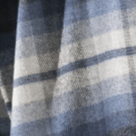 John Hanly Oversized Merino Scarf Silver Blue Navy Plaid