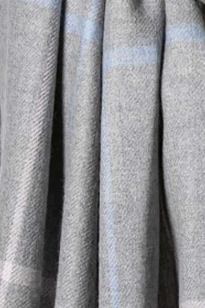 John Hanly Oversized Merino Scarf Silver Grey Pink Blue Overcheck