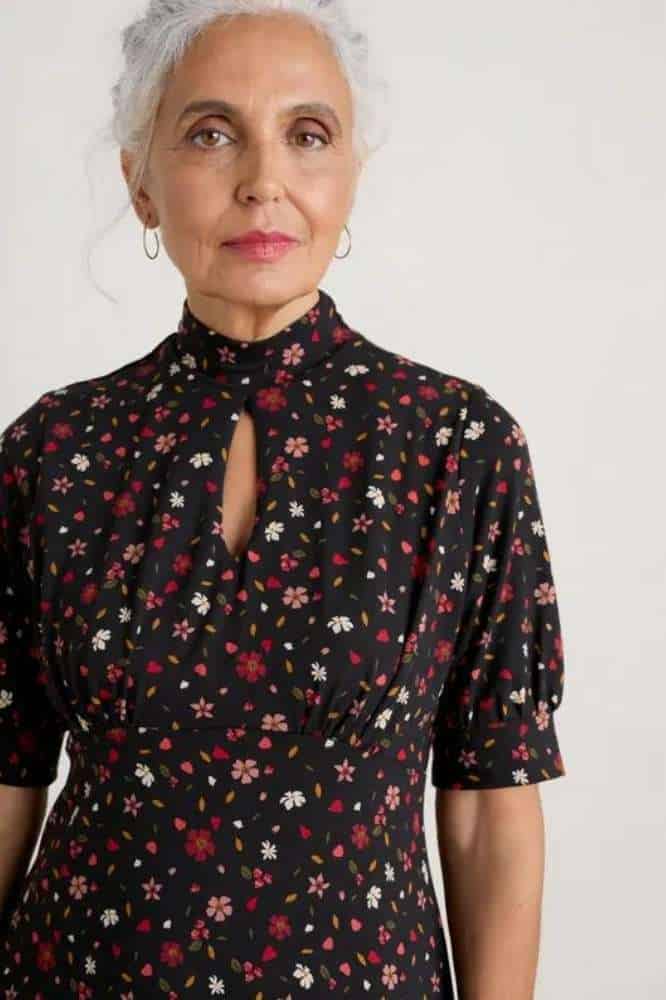 Seasalt Cornwall Calendula Dress Petal Press Onyx