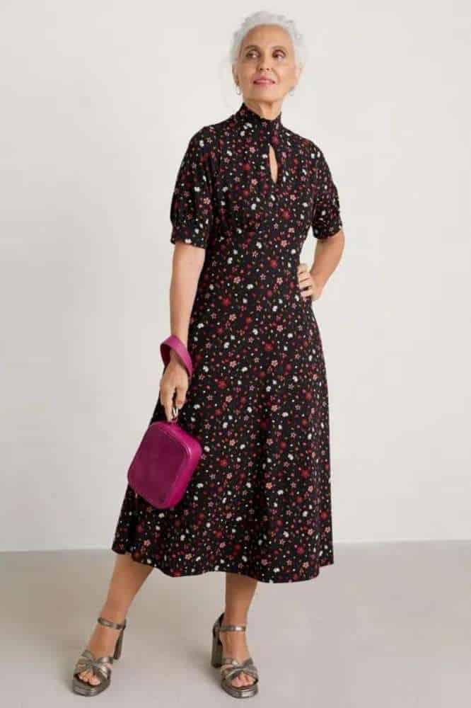 Seasalt Cornwall Calendula Dress Petal Press Onyx