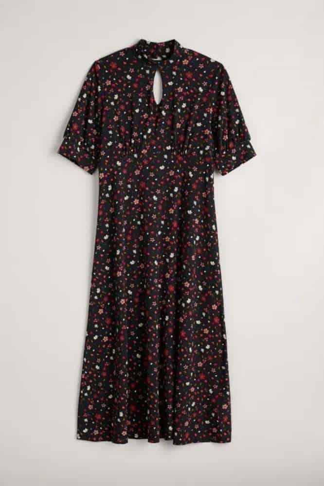 Seasalt Cornwall Calendula Dress Petal Press Onyx