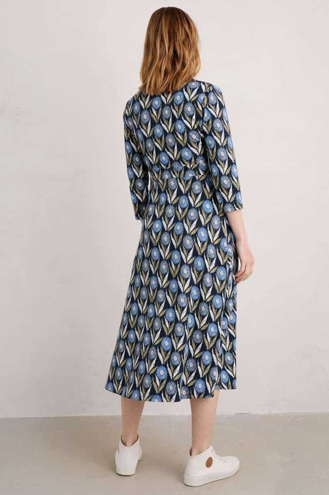 Seasalt Cornwall Waterfront Dress Textured Flower Head Maritime