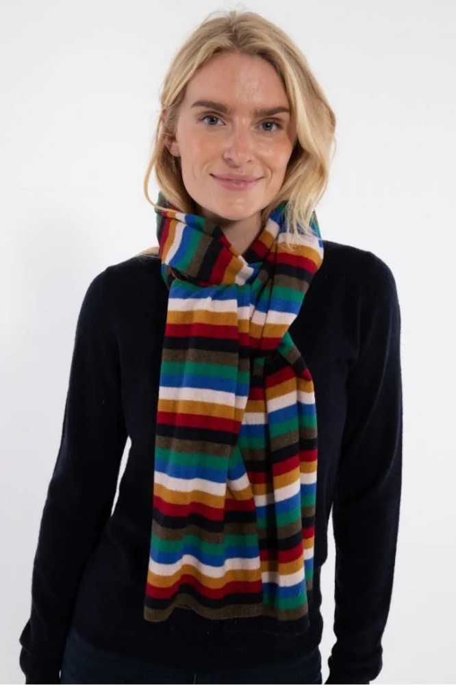 Danefae Danebundle-up Merino Scarf Royal Stripe