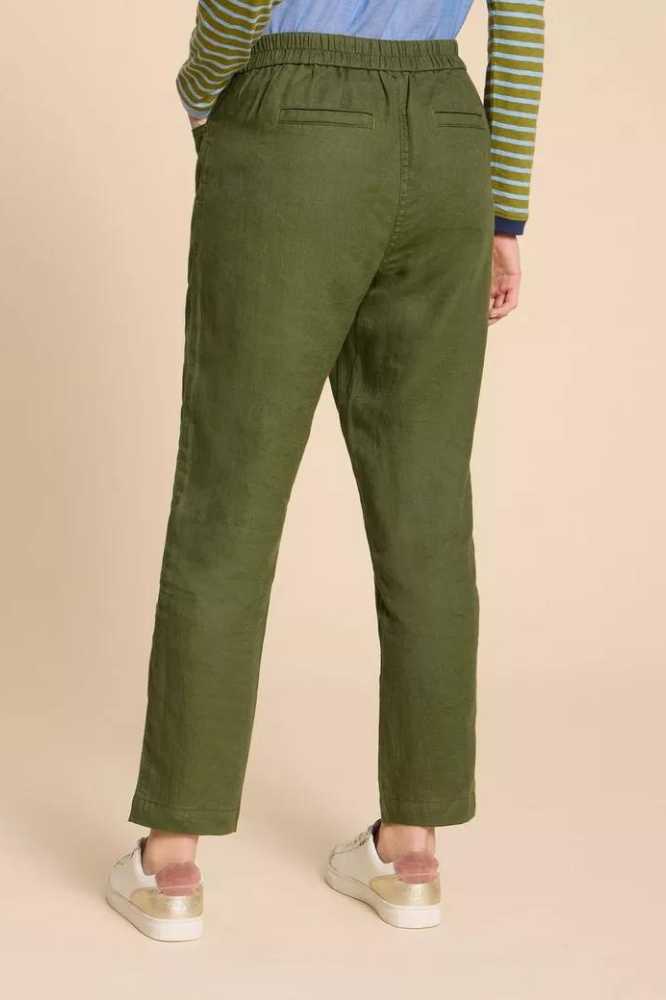 White Stuff Rowena Linen Trouser Dark Green - La Vie en Rose Damesmode