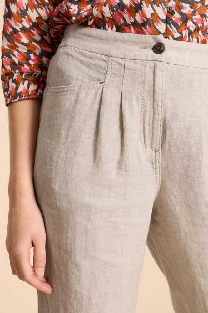 White Stuff Rowena Linen Trouser Light Nat - La Vie en Rose Damesmode