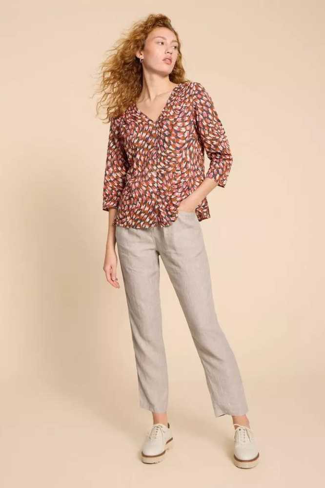 White Stuff Rowena Linen Trouser Light Nat - La Vie en Rose Damesmode