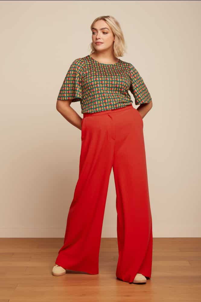 King Louie Peppa Pants Woven Crepe Fiery Red - La Vie en Rose Damesmode