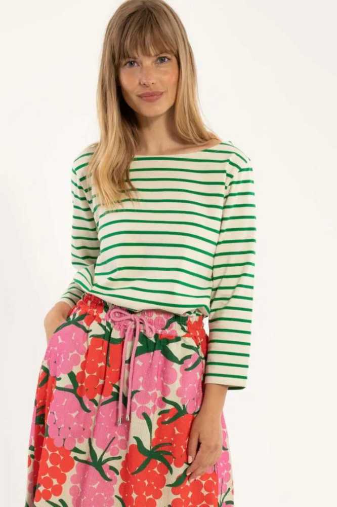 DANEFAE DANECARRIBEAN HEAVY COTTON TEE GRASS GREEN CHALK - LA VIE EN ROSE DAMESMODE