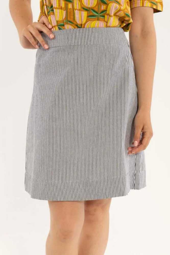 DANEFAE DANELONDON LIGHT CANVAS SKIRT MILKBOY STRIPE - LA VIE EN ROSE DAMESMODE