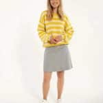 DANEFAE DANELONDON LIGHT CANVAS SKIRT MILKBOY STRIPE - LA VIE EN ROSE DAMESMODE