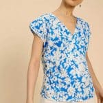 White Stuff Rae Organic Cotton Vest Blue Multi - La Vie en Rose Damesmode