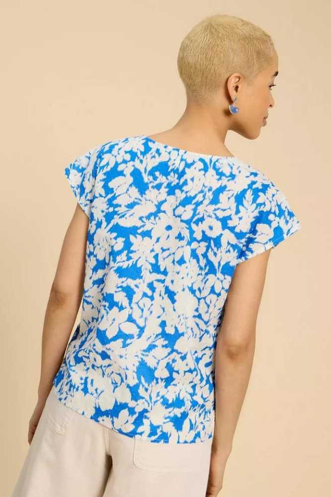 White Stuff Rae Organic Cotton Vest Blue Multi - La Vie en Rose Damesmode