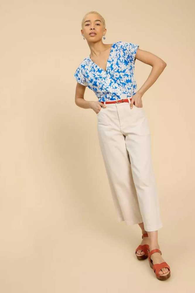 White Stuff Rae Organic Cotton Vest Blue Multi - La Vie en Rose Damesmode