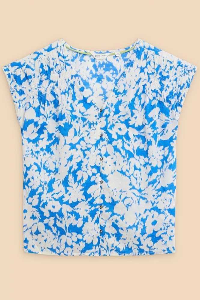 White Stuff Rae Organic Cotton Vest Blue Multi - La Vie en Rose Damesmode