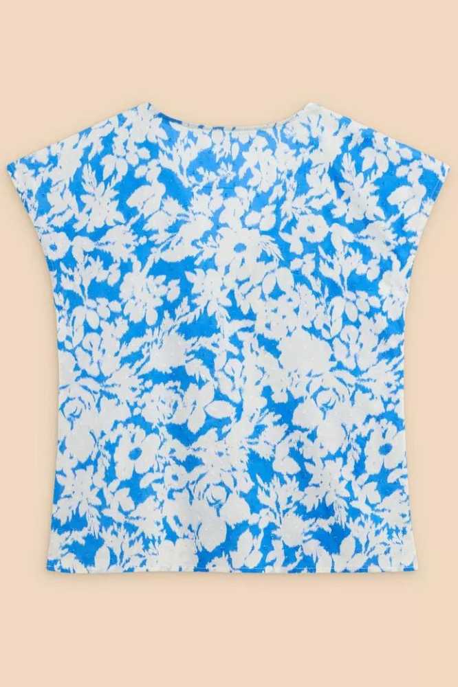 White Stuff Rae Organic Cotton Vest Blue Multi - La Vie en Rose Damesmode