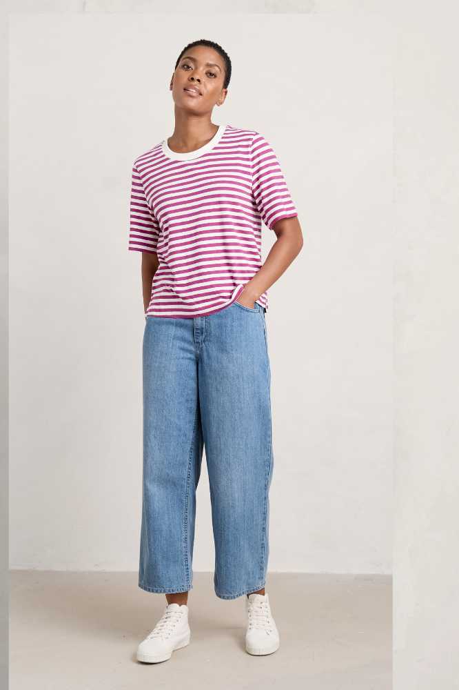 Seasalt Cornwall Barnes Organic Cotton Denim Crops Light Wash Rain Slub - La Vie en Rose Damesmode
