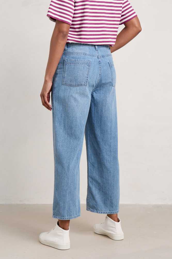 Seasalt Cornwall Barnes Organic Cotton Denim Crops Light Wash Rain Slub - La Vie en Rose Damesmode
