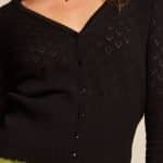 King Louie Cardi V Heart Ajour BCI Black