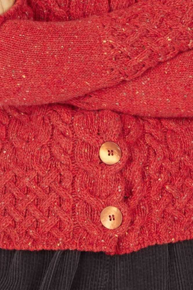 Horseshoe Cable Cardigan Chilli
