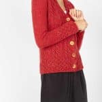 Horseshoe Cable Cardigan Chilli