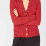 Horseshoe Cable Cardigan Chilli