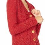 Horseshoe Cable Cardigan Chilli
