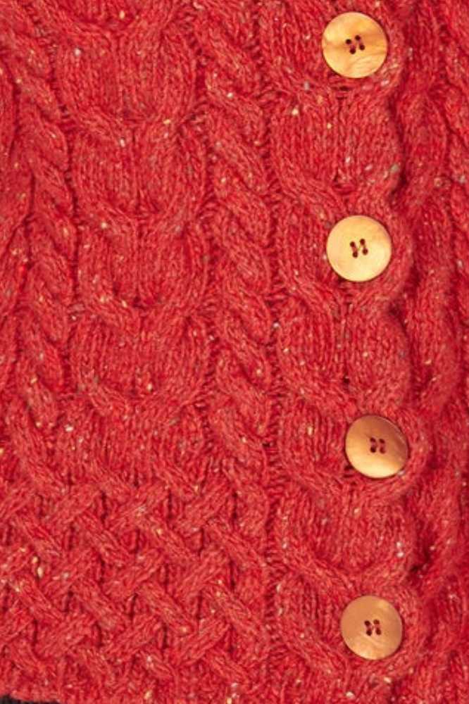 Horseshoe Cable Cardigan Chilli