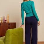 King Louie Cardi V Cocoon Dark Aqua - La Vie en Rose Damesmode