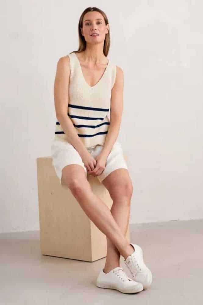 Seasalt Cornwall Canary Vest Veneer Chalk MAritime - La Vie en Rose Damesmode