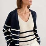 Seasalt Cornwall Castle Beach Cardigan Stripe Porthole Maritime Chalk - La Vie en Rose Damesmode