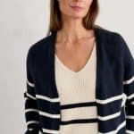 Seasalt Cornwall Castle Beach Cardigan Stripe Porthole Maritime Chalk - La Vie en Rose Damesmode