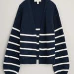 Seasalt Cornwall Castle Beach Cardigan Stripe Porthole Maritime Chalk - La Vie en Rose Damesmode