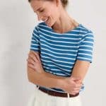 Seasalt Cornwall Sailor T-Shirt Breton Sailboats Chalk - La Vie en Rose Damesmode