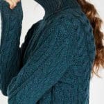 Irelands Eye Juniper Aran Poloneck Atlantic Blue - La Vie en Rose Damesmode
