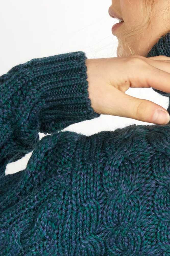 Irelands Eye Juniper Aran Poloneck Atlantic Blue - La Vie en Rose Damesmode