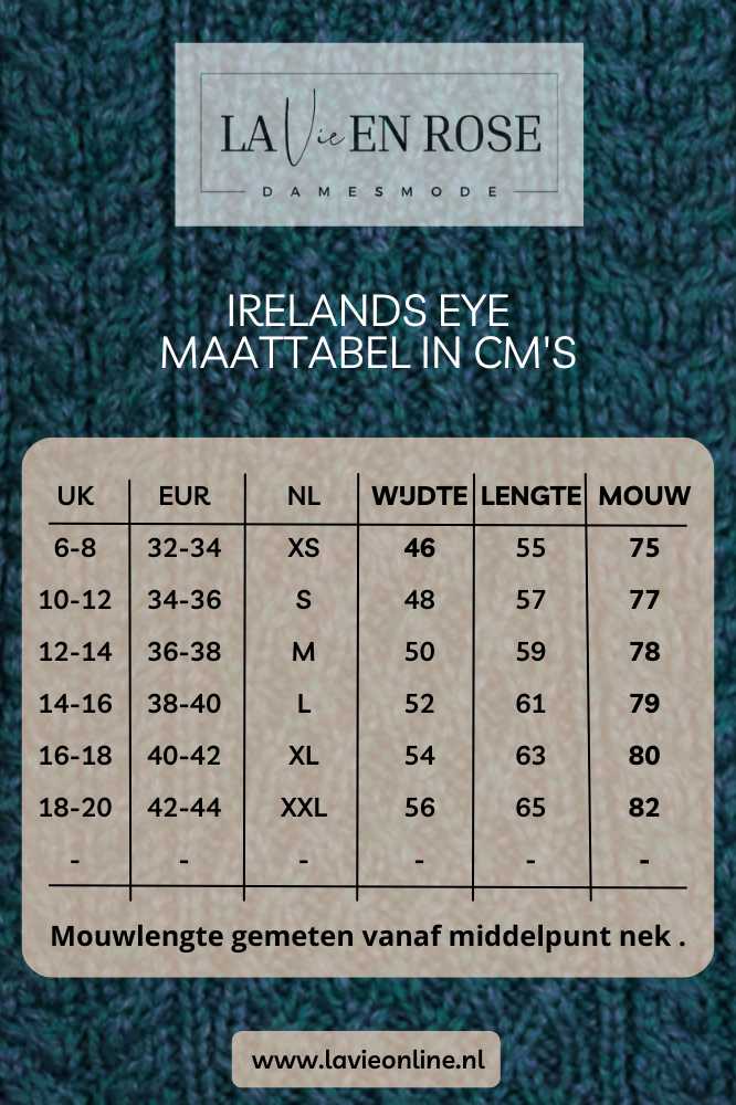 Irelands Eye Juniper Aran Poloneck Atlantic Blue - La Vie en Rose Damesmode