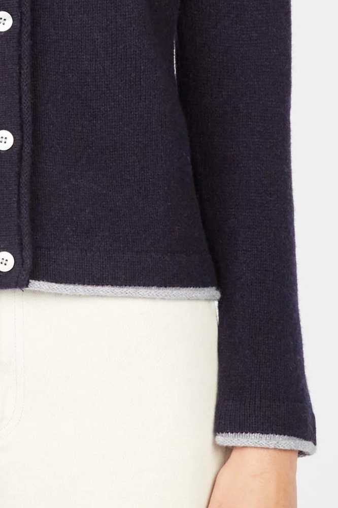 IrelandsEye Knitwear Killiney Cardigan Navy - La Vie en Rose Damesmode