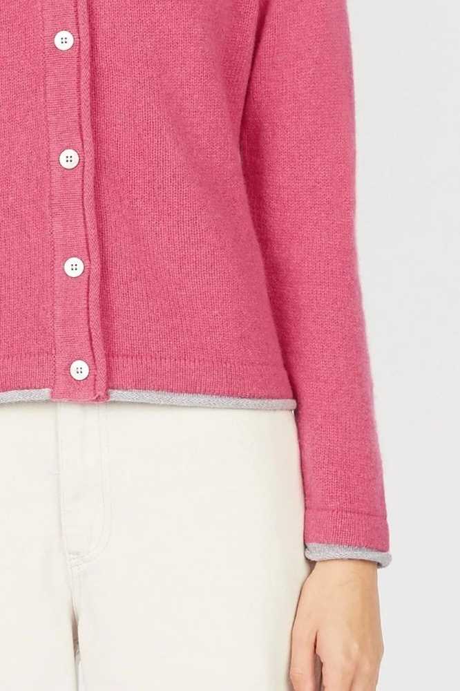 IrelandsEye Knitwear Killiney Cardigan Rose Pink - La Vie en Rose Damesmode