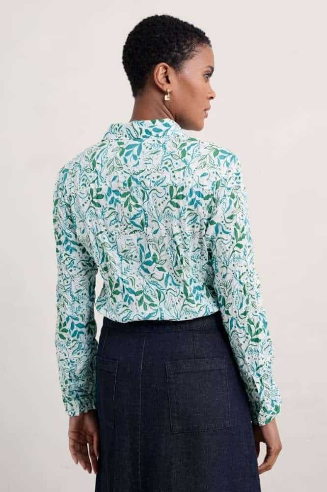 Seasalt Cornwall Larissa Shirt Wandering Peas Chalk - La Vie en Rose Damesmode