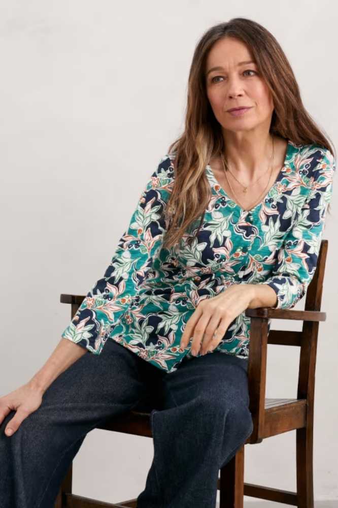 Seasalt Cornwall Studio Glass Top Linear Citrus Rockpool - La Vie en Rose Damesmode