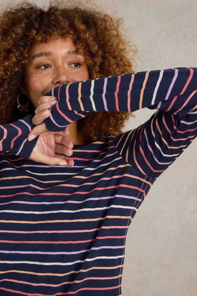 White Stuff Clara Stripe Navy Multi - La Vie en Rose Damesmode